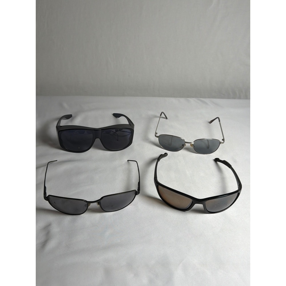 Lot (4) Solar Shield NASCAR Foster Grant Sunglasses Unisex OS Black Silver Good
